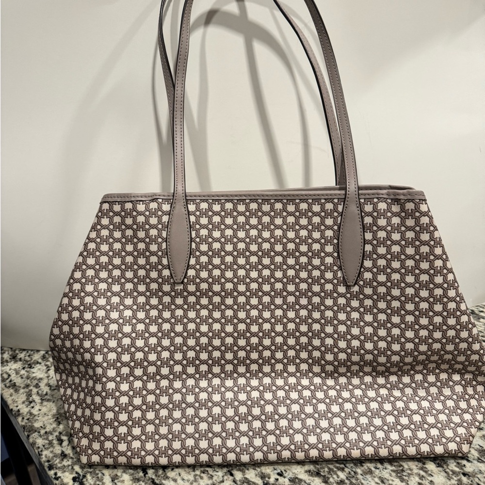 kate spade Taupe and Cream Logo Tote - Picture 2 of 7